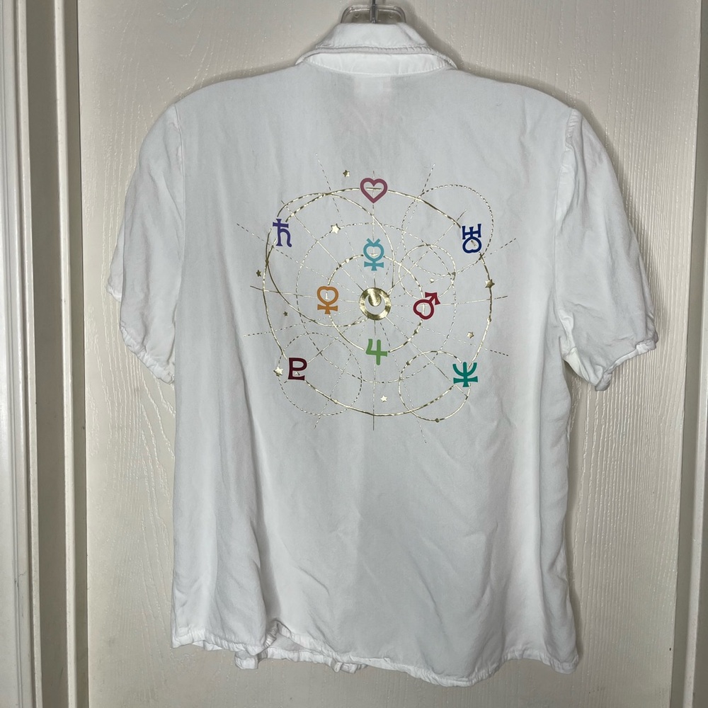 Sailor Moon Her Universe White Constellation Top Blouse Embroidered - Picture 2 of 7